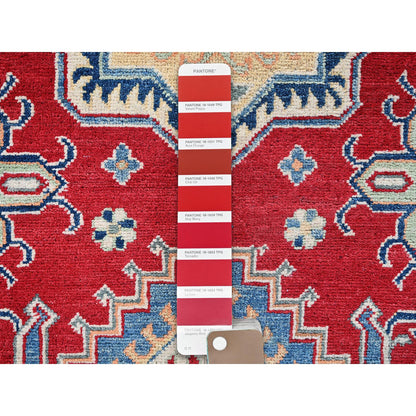 Kazak Wool Hand Knotted Rug Red 4.1x6.1 -O0361