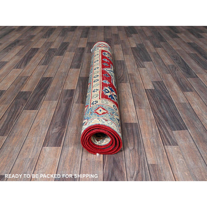 Kazak Wool Hand Knotted Rug Red 4.1x6.1 -O0361
