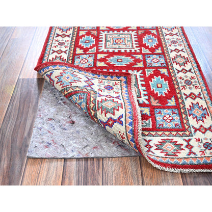 Kazak Wool Hand Knotted Rug Red 1.11x3.0 -O0362