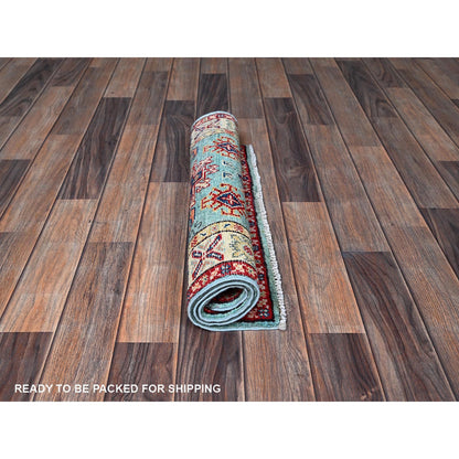 Kazak Wool Hand Knotted Rug Blue 2.1x3.0 -O0365