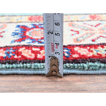 Kazak Wool Hand Knotted Rug Blue 2.1x3.0 -O0365