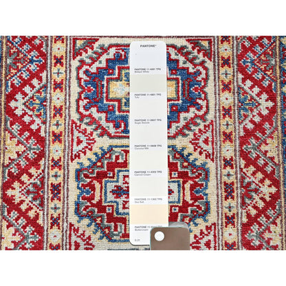 Kazak Wool Hand Knotted Rug Ivory 1.11x2.11 -O0367
