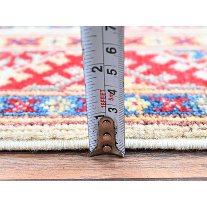 Kazak Wool Hand Knotted Rug Ivory 1.11x2.11 -O0367