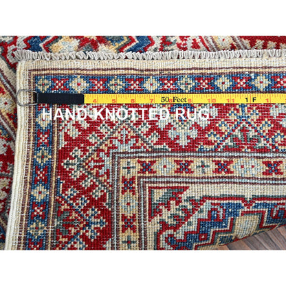 Kazak Wool Hand Knotted Rug Ivory 1.11x2.11 -O0367