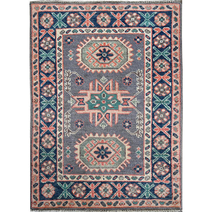 Kazak Wool Hand Knotted Rug Grey 2.0x2.8 -O0368
