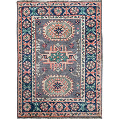 Kazak Wool Hand Knotted Rug Grey 2.0x2.8 -O0368