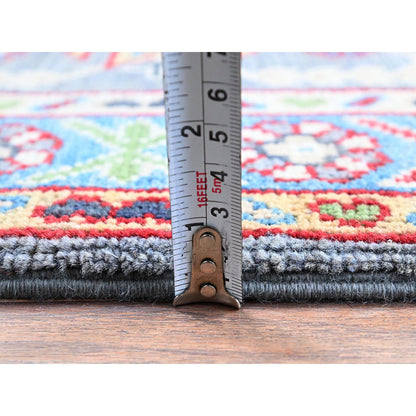 Kazak Wool Hand Knotted Rug Grey 2.1x3.0 -O0370