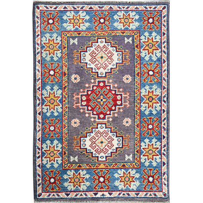 Kazak Wool Hand Knotted Rug Grey 2.1x2.10 -O0371