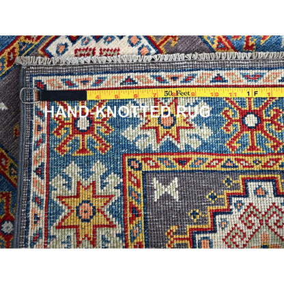 Kazak Wool Hand Knotted Rug Grey 2.1x2.10 -O0371