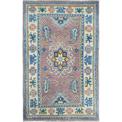Kazak Wool Hand Knotted Rug Pink 1.11x3.3 -O0372