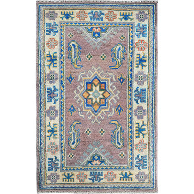 Kazak Wool Hand Knotted Rug Pink 1.11x3.3 -O0372