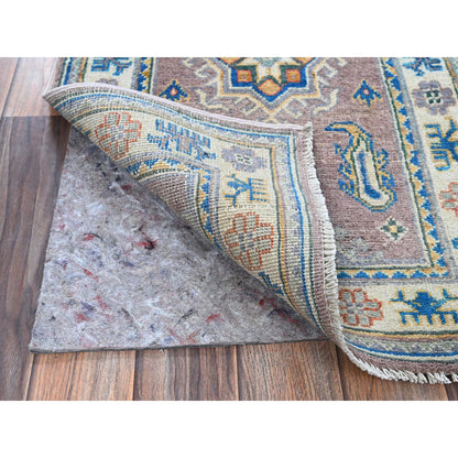 Kazak Wool Hand Knotted Rug Pink 1.11x3.3 -O0372