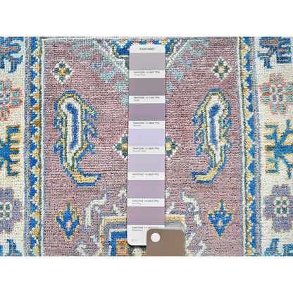 Kazak Wool Hand Knotted Rug Pink 1.11x3.3 -O0372