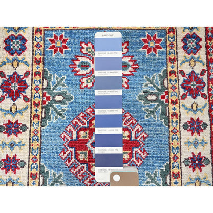 Kazak Wool Hand Knotted Rug Blue 2.0x3.0 -O0375