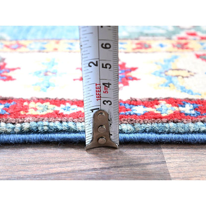 Kazak Wool Hand Knotted Rug Blue 2.0x3.0 -O0375