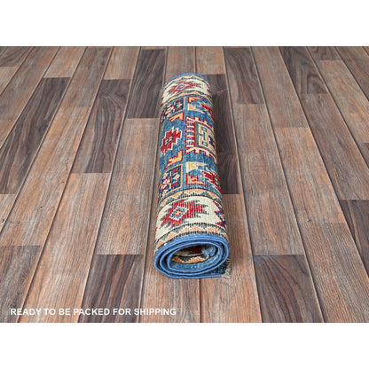 Kazak Wool Hand Knotted Rug Blue 2.0x2.11 -O0376