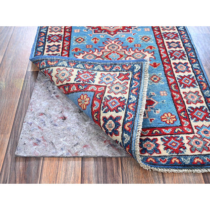 Kazak Wool Hand Knotted Rug Blue 1.11x2.10 -O0377
