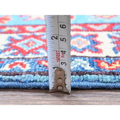Kazak Wool Hand Knotted Rug Blue 1.11x2.10 -O0377