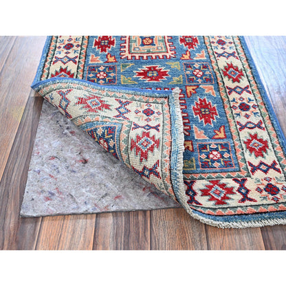 Kazak Wool Hand Knotted Rug Blue 1.10x3.0 -O0378