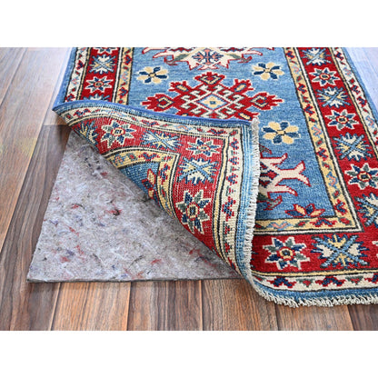 Kazak Wool Hand Knotted Rug Blue 2.1x2.11 -O0379