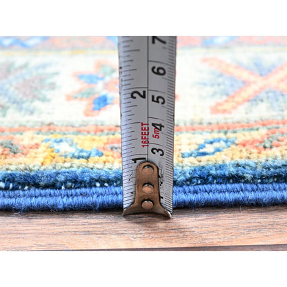Kazak Wool Hand Knotted Rug Blue 2.1x2.9 -O0380