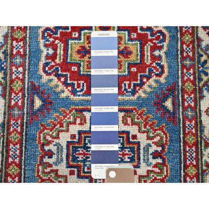 Kazak Wool Hand Knotted Rug Blue 2.0x3.0 -O0381