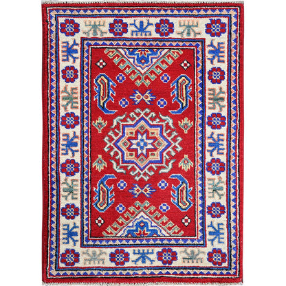 Kazak Wool Hand Knotted Rug Red 2.0x2.11 -O0382