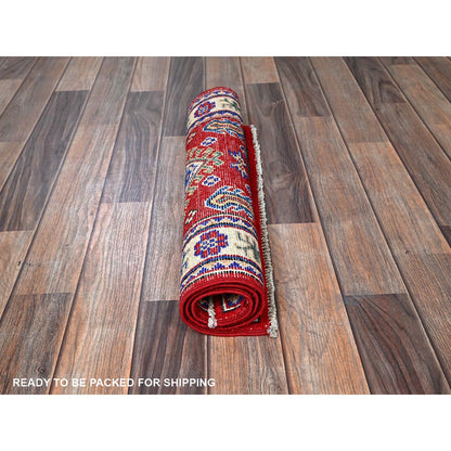Kazak Wool Hand Knotted Rug Red 2.0x2.11 -O0382