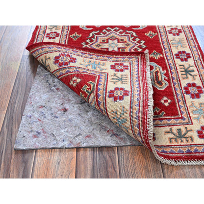 Kazak Wool Hand Knotted Rug Red 2.0x3.0 -O0383