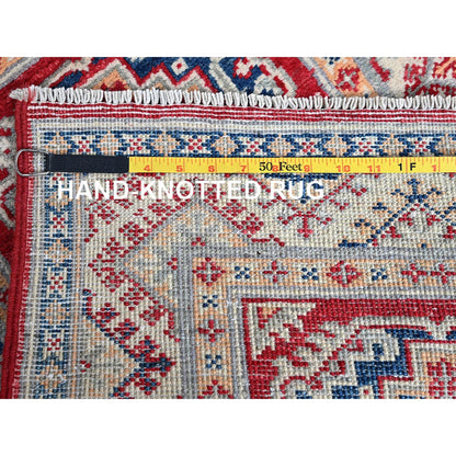 Kazak Wool Hand Knotted Rug Red 2.0x3.0 -O0384