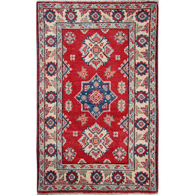 Kazak Wool Hand Knotted Rug Red 1.11x3.0 -O0385
