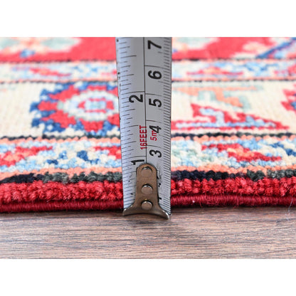 Kazak Wool Hand Knotted Rug Red 1.11x3.0 -O0385