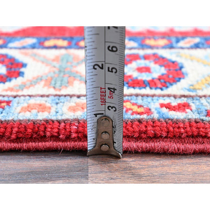 Kazak Wool Hand Knotted Rug Red 2.1x3.1 -O0386