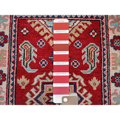 Kazak Wool Hand Knotted Rug Red 2.1x3.0 -O0387