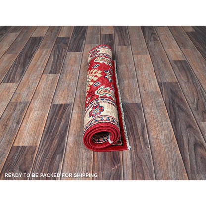 Kazak Wool Hand Knotted Rug Red 2.1x3.0 -O0387