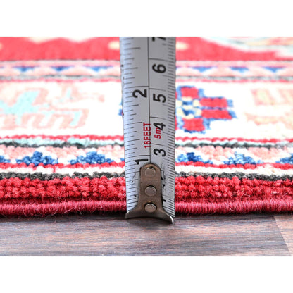 Kazak Wool Hand Knotted Rug Red 2.1x3.0 -O0387