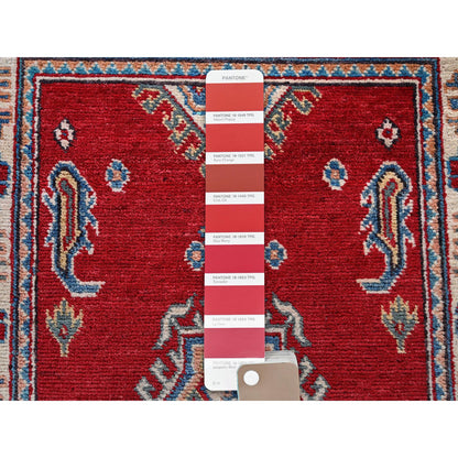 Kazak Wool Hand Knotted Rug Red 2.1x3.1 -O0388