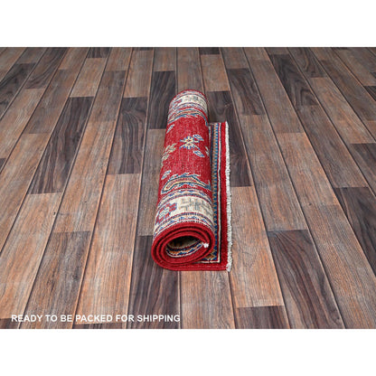 Kazak Wool Hand Knotted Rug Red 2.1x3.1 -O0388