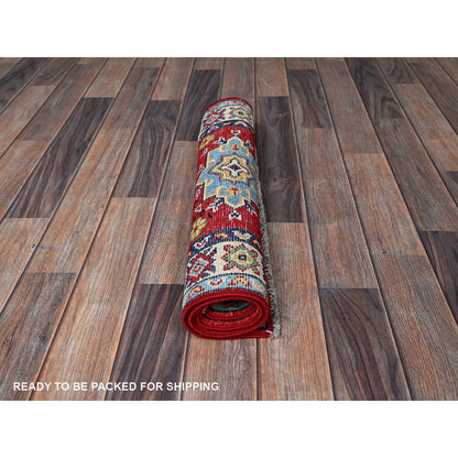 Kazak Wool Hand Knotted Rug Red 2.1x3.0 -O0389