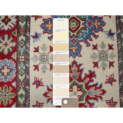 Kazak Wool Hand Knotted Rug Ivory 2.6x4.1 -O0393