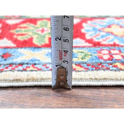 Kazak Wool Hand Knotted Rug Ivory 2.6x4.1 -O0393