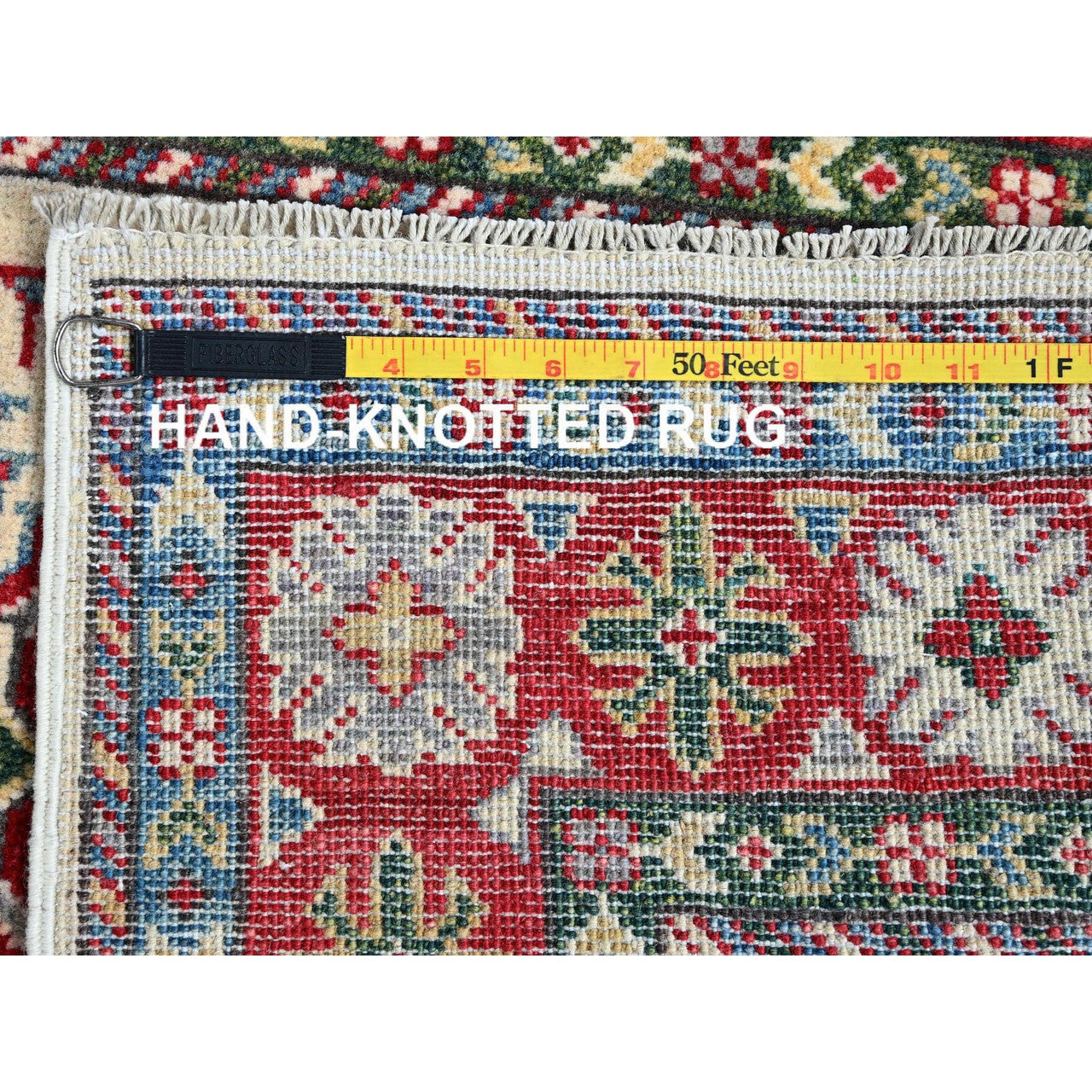 Ivory 2'6" x 4'1" Kazak Hand knotted Wool Rug - Sku: O0393