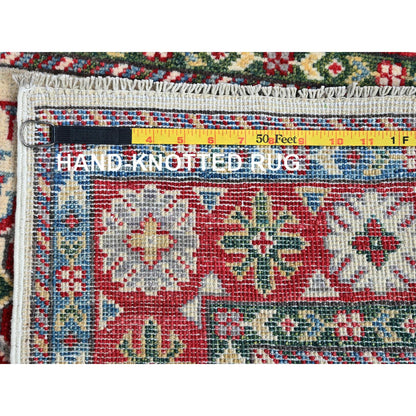 Kazak Wool Hand Knotted Rug Ivory 2.6x4.1 -O0393