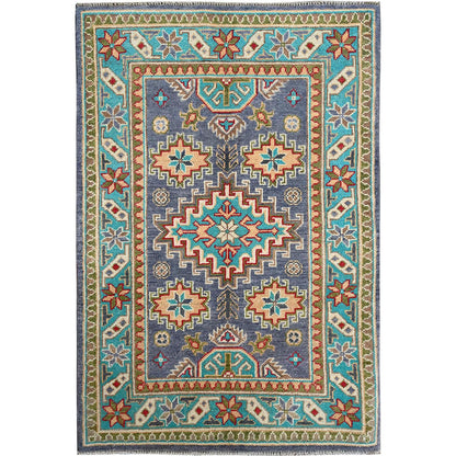 Kazak Wool Hand Knotted Rug Purple 2.8x3.11 -O0395