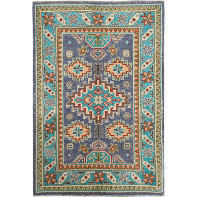 Kazak Wool Hand Knotted Rug Purple 2.8x3.11 -O0395