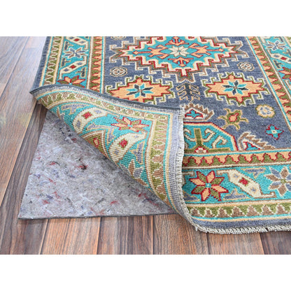 Kazak Wool Hand Knotted Rug Purple 2.8x3.11 -O0395