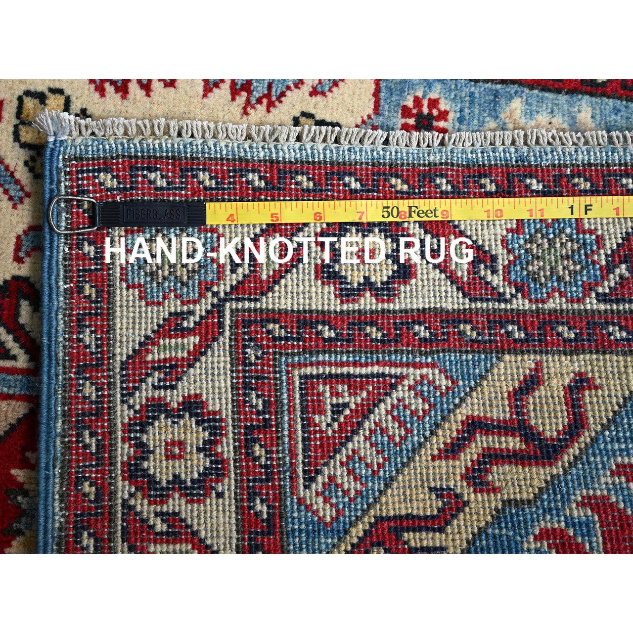 Blue 2'9" x 3'11" Kazak Hand knotted Wool Rug - Sku: O0397
