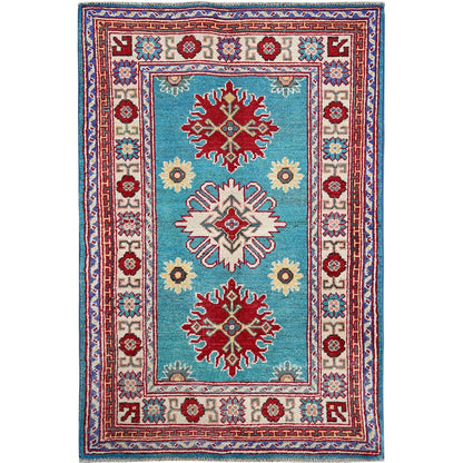 Kazak Wool Hand Knotted Rug Blue 2.7x4.1 -O0398