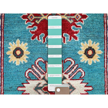 Kazak Wool Hand Knotted Rug Blue 2.7x4.1 -O0398