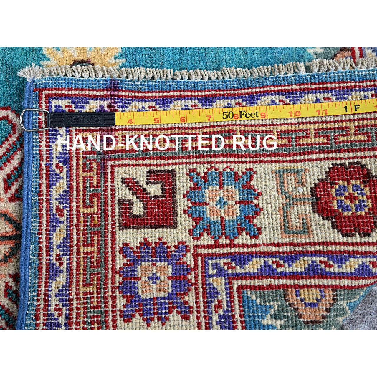 Blue 2'7" x 4'1" Kazak Hand knotted Wool Rug - Sku: O0398